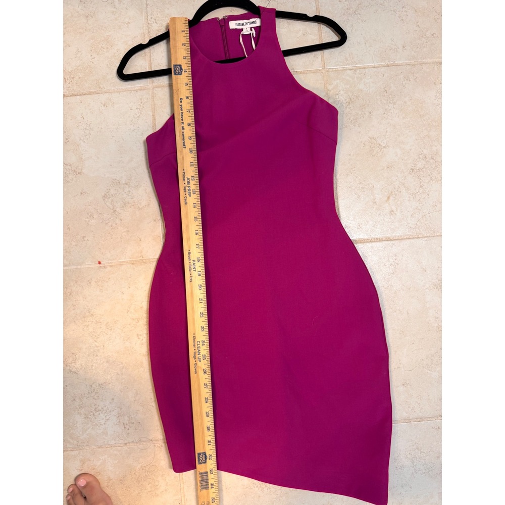 Elizabeth and James Magenta Pink Halter Neck Sheath NWT Size 4 Cocktail Mini - Picture 9 of 12